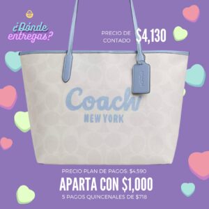 Bolsa Coach Light Blue con Logo