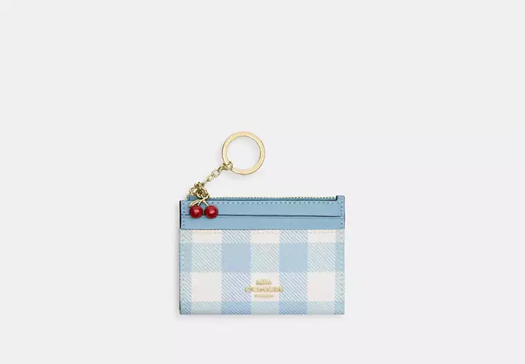 Mini Skinny ID Case With Gingham Print And Charm - Imagen 2